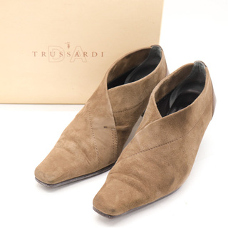 Trussardi - トラサルディ ブーティ スウェードレザー ブランド 靴 シューズ 日本製 レディース 24.5cmサイズ ブラウン TRUSSARDI