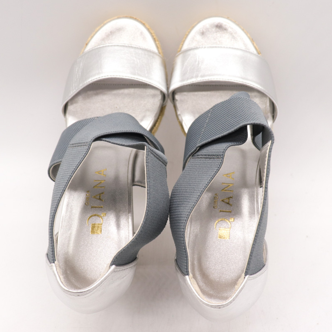 DIANA(ダイアナ)のダイアナ サンダル エスパドリーユ ウェッジソール グリッター ブランド 靴 シューズ レディース 22.5cmサイズ シルバー DIANA レディースの靴/シューズ(サンダル)の商品写真