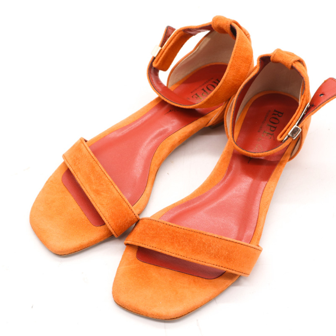 ROPE’(ロペ)のロペ サンダル レザー 本革 靴 フラットシューズ 日本製 レディース 36.5サイズ オレンジ ROPE' レディースの靴/シューズ(サンダル)の商品写真