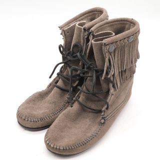 ミネトンカ(Minnetonka)のミネトンカ ダブルフリンジ トランパーブーツ 621T ブランド 靴 シューズ レディース 6サイズ グレー Minnetonka(ブーツ)