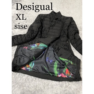 DESIGUAL - 【美品】デシグアル フロッキー 総柄 中綿コート 42 XL