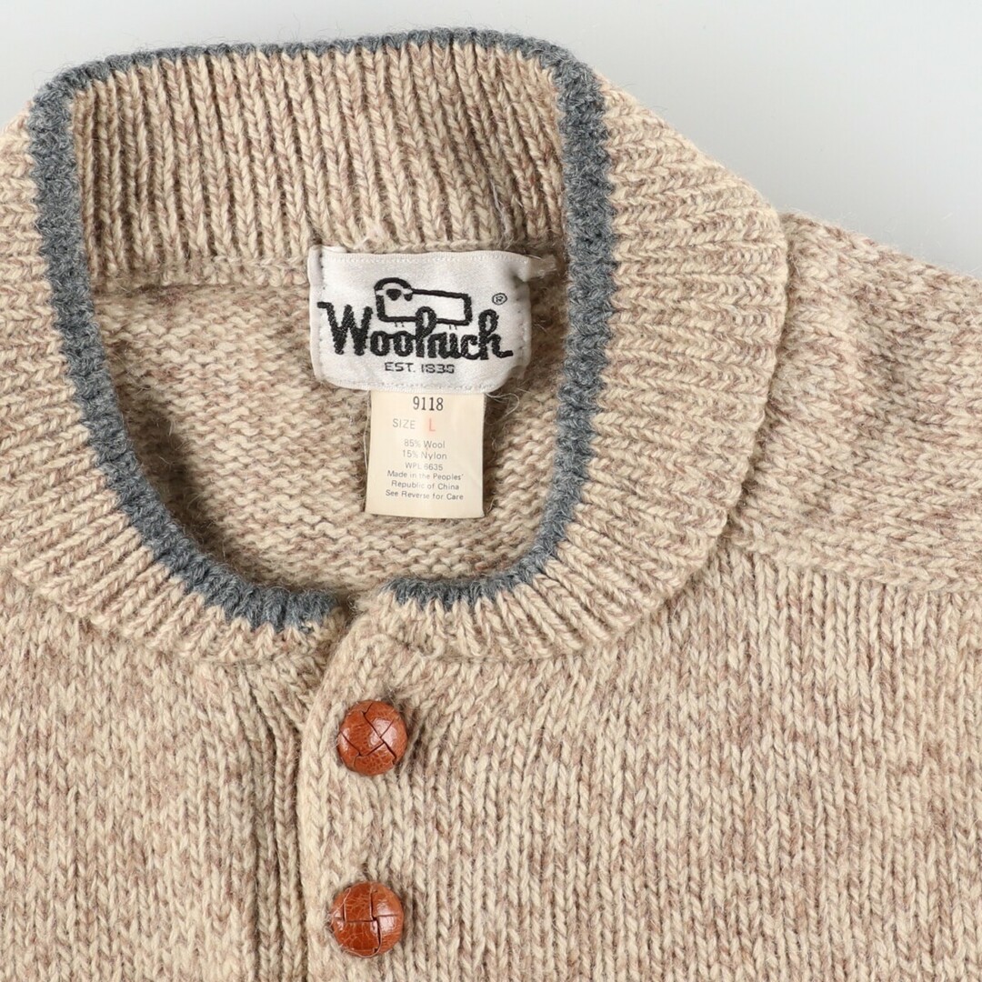 WOOLRICH(ウールリッチ)の古着 70年代 ウールリッチ WOOLRICH ウールニットハーフボタンセーター メンズL ヴィンテージ /eaa393569 メンズのトップス(ニット/セーター)の商品写真