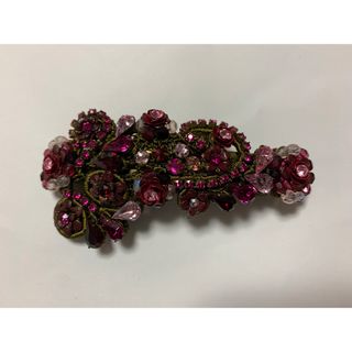 ミハエルネグリン(Michal Negrin)の美品☆ ミハエルネグリンのマルチヒューシャーピンク定番レースバレッタ(バレッタ/ヘアクリップ)