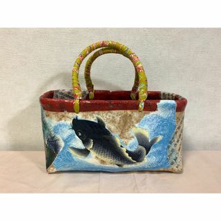 一閑張り竹籠バッグ(かごバッグ/ストローバッグ)