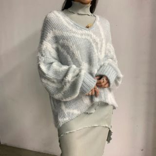 ステュディオス(STUDIOUS)のStudious Ebony Fur Jaquard Knit 新品未使用(ニット/セーター)