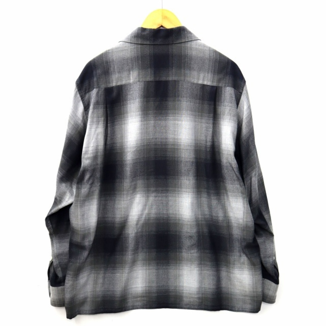 WACKOMARIA OMBRE CHECK OPEN COLLAR SHIRT