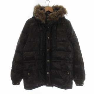 美品 モンクレール オレゴン コヨーテファー メルトンダウンジャケット メンズ 黒 茶 1 ウール コート MONCLER OREGON