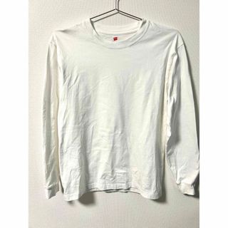 ヘインズ(Hanes)のHanesヘインズ　ビーフィーTシャツ　長袖　Mサイズ　ホワイト(Tシャツ/カットソー(七分/長袖))