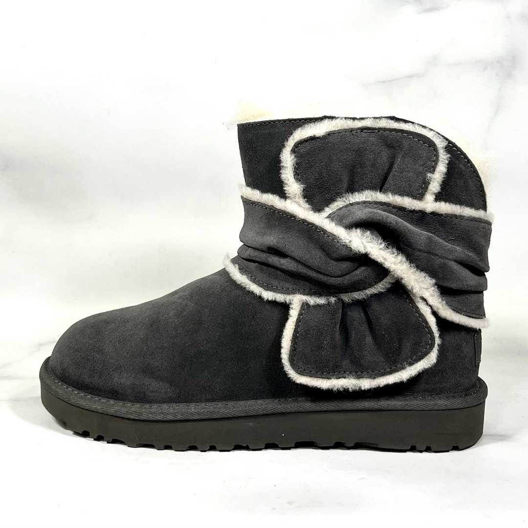 【レア新品未使用】UGG ミニ スピル シーム ボウ ブーツ グレー 24.0