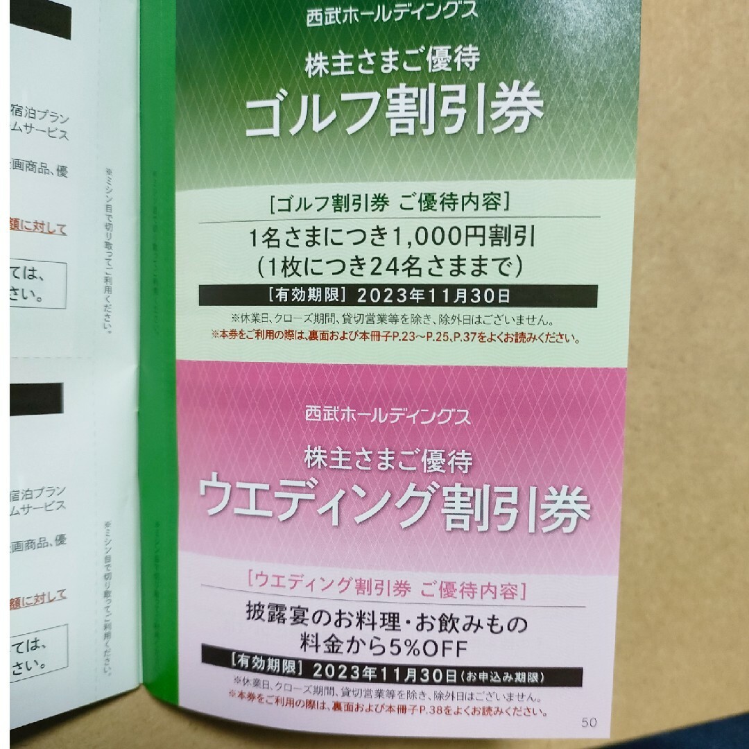 「西武HD株主優待券セット」匿名配送 チケットの優待券/割引券(レストラン/食事券)の商品写真