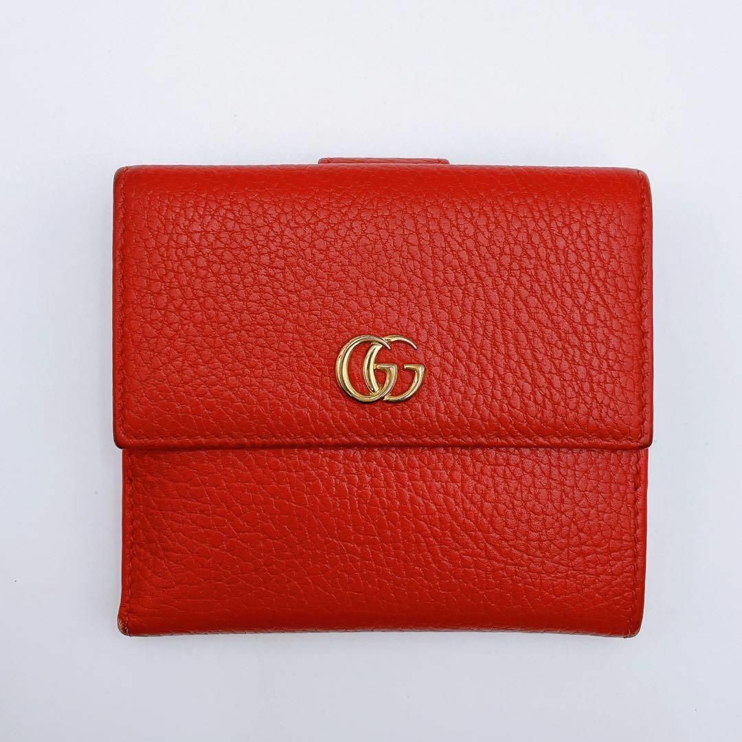 GUCCI GGマーモント 財布 赤-