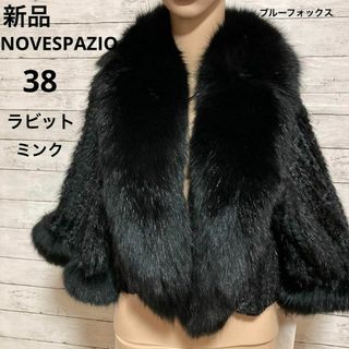 【極美品】◎NOVESPAZIO 高級 羊革 リアルファー ロングコート 38