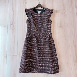 美品 Rene ルネ 6132750 Beauty Knit Dress ニットワンピース 1点 パープル 34(7号相当） レーヨン､ポリエステル 半袖 ひざ丈 レディース AC1122A59