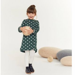 プチバトー(PETIT BATEAU)の【新品】プチバトー　ドットワンピース 8ans128cm(ワンピース)