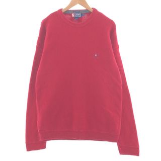 ラルフローレン(Ralph Lauren)の古着 90年代 ラルフローレン Ralph Lauren CHAPS チャップス ヘリンボーン コットンニットセーター メンズL ヴィンテージ /taa002304(ニット/セーター)