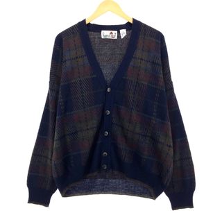 古着 FLORENCE TRICOT 総柄 アクリルニットカーディガン メンズXL /eaa393048(カーディガン)