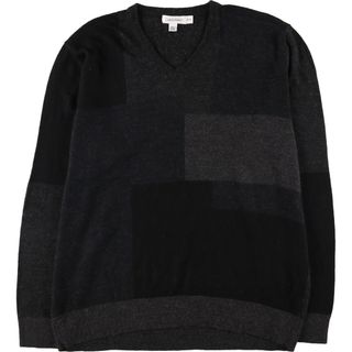 カルバンクライン(Calvin Klein)の古着 カルバンクライン Calvin klein 総柄 メリノウールニットセーター メンズXL /eaa393536(ニット/セーター)