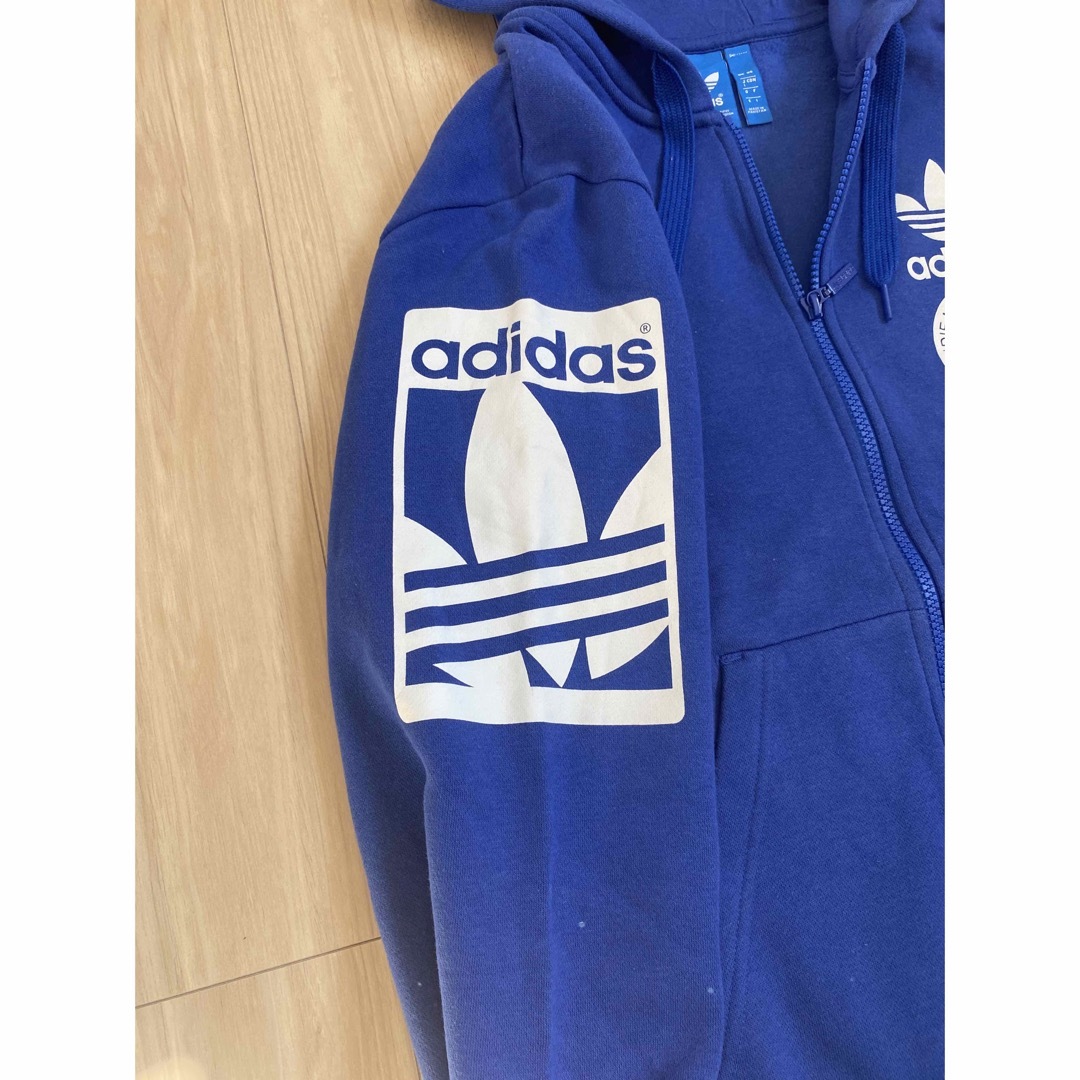 adidas(アディダス)のadidas アディダスセットアップ スウェットセットアップ ブルー Lサイズ メンズのトップス(スウェット)の商品写真