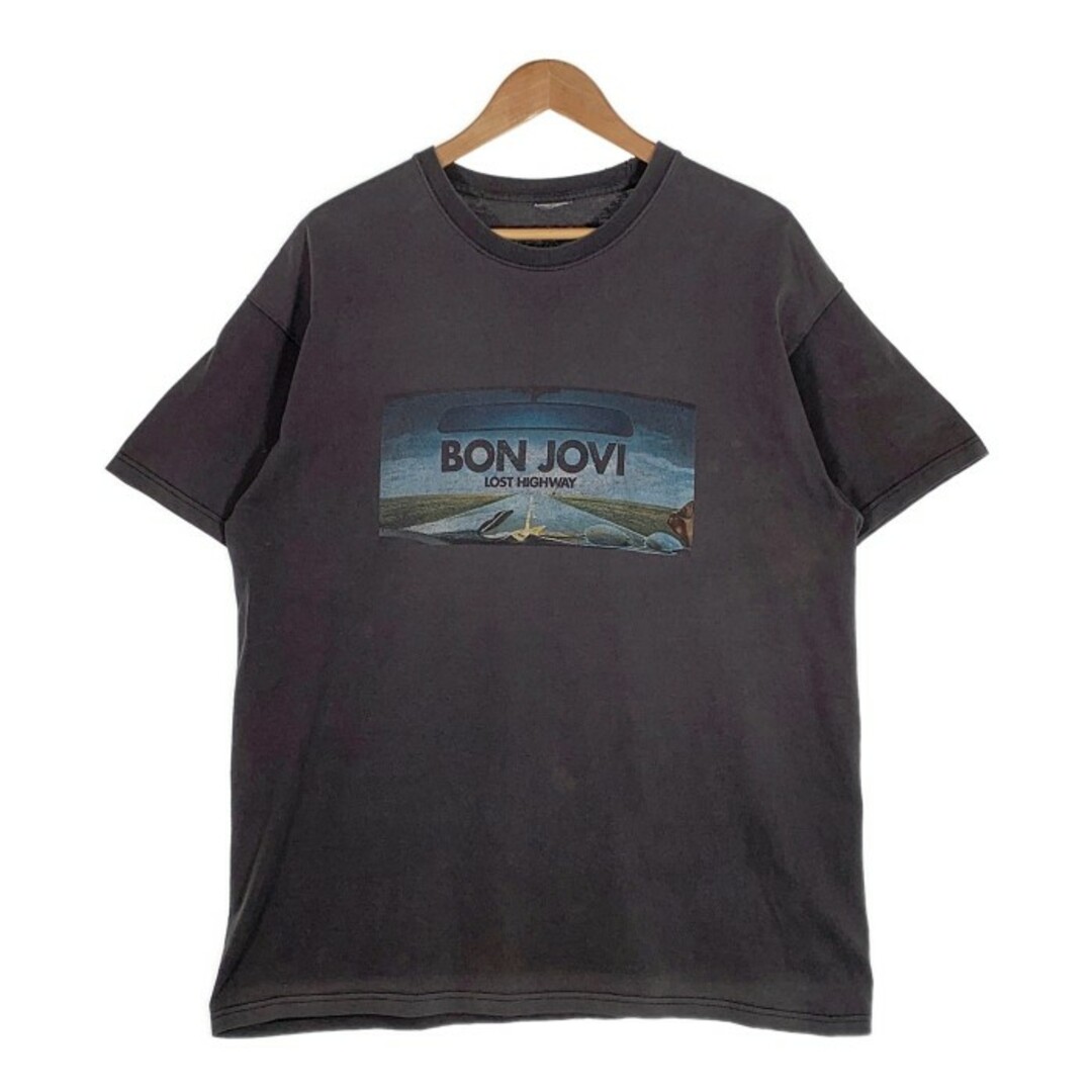 0000's~ BON JOVI ボンジョビ LOST HIGHWAY プリントTシャツ ブラック Size XL 相当