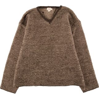 ジェイクルー(J.Crew)の古着 90年代 ジェイクルー J.Crew 総柄 Vネック ウールニットセーター レディースXXL ヴィンテージ /eaa344187(ニット/セーター)