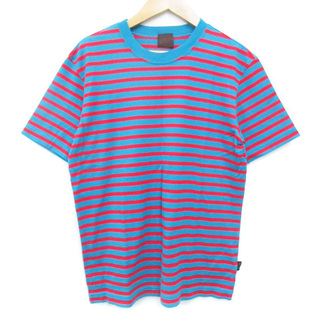 タケオキクチ(TAKEO KIKUCHI)のタケオキクチ Tシャツ カットソー 半袖 クルーネック ボーダー柄 2 青 赤(Tシャツ/カットソー(半袖/袖なし))