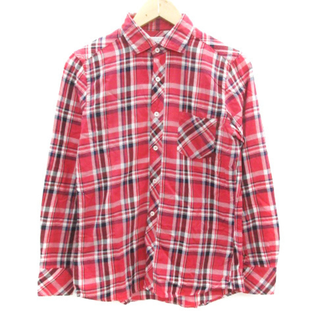 JUNMEN(ジュンメン)のジュンメン JUN MEN カジュアルシャツ 長袖 チェック柄 S レッド 赤 メンズのトップス(シャツ)の商品写真