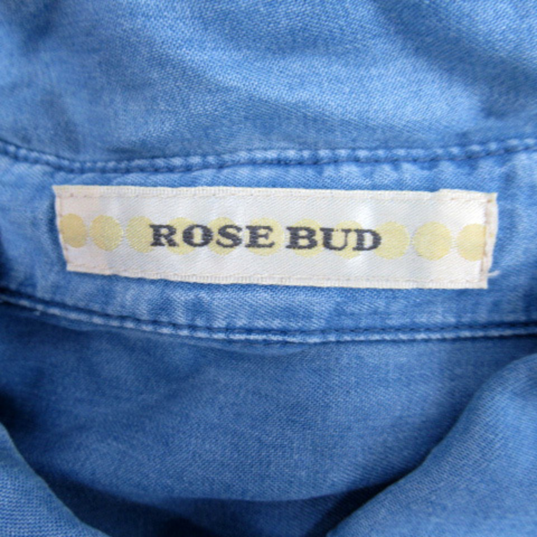 ROSE BUD(ローズバッド)のローズバッド シャンブレーシャツ カジュアルシャツ 長袖 リボンタイ F 水色 レディースのトップス(シャツ/ブラウス(長袖/七分))の商品写真