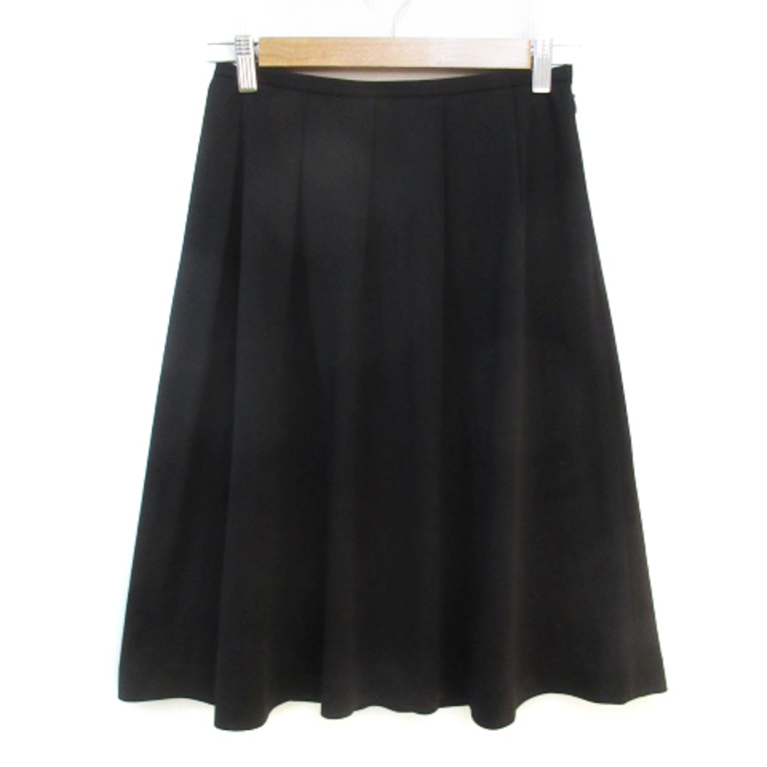 MK MICHEL KLEIN(エムケーミッシェルクラン)のエムケー ミッシェルクラン フレアスカート ミモレ丈 無地 38 黒 ブラック レディースのスカート(ひざ丈スカート)の商品写真