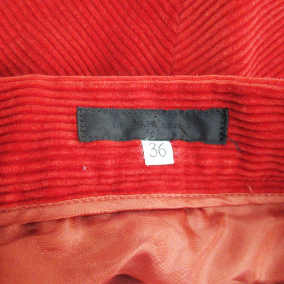 DEUXIEME CLASSE(ドゥーズィエムクラス)のドゥーズィエムクラス コーデュロイスカート フレアスカート ミモレ丈 36 赤 レディースのスカート(ひざ丈スカート)の商品写真