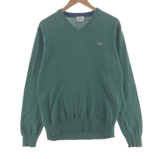 ラコステ(LACOSTE)の古着 ラコステ LACOSTE Vネック コットンニットセーター メンズM /taa000136(ニット/セーター)