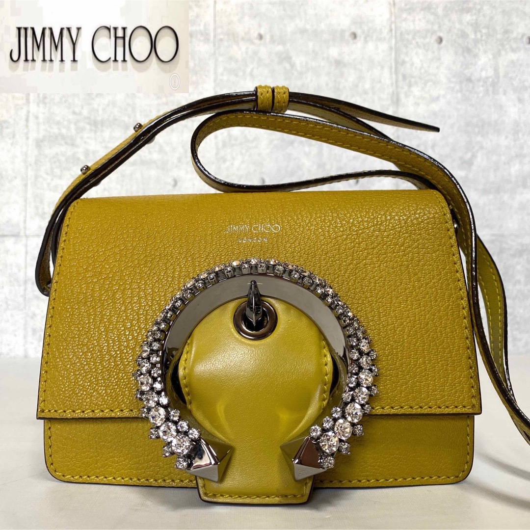 ロイヤルブランド1108【美品】JIMMY CHOO MADELINE SHOULDER/S イエロー