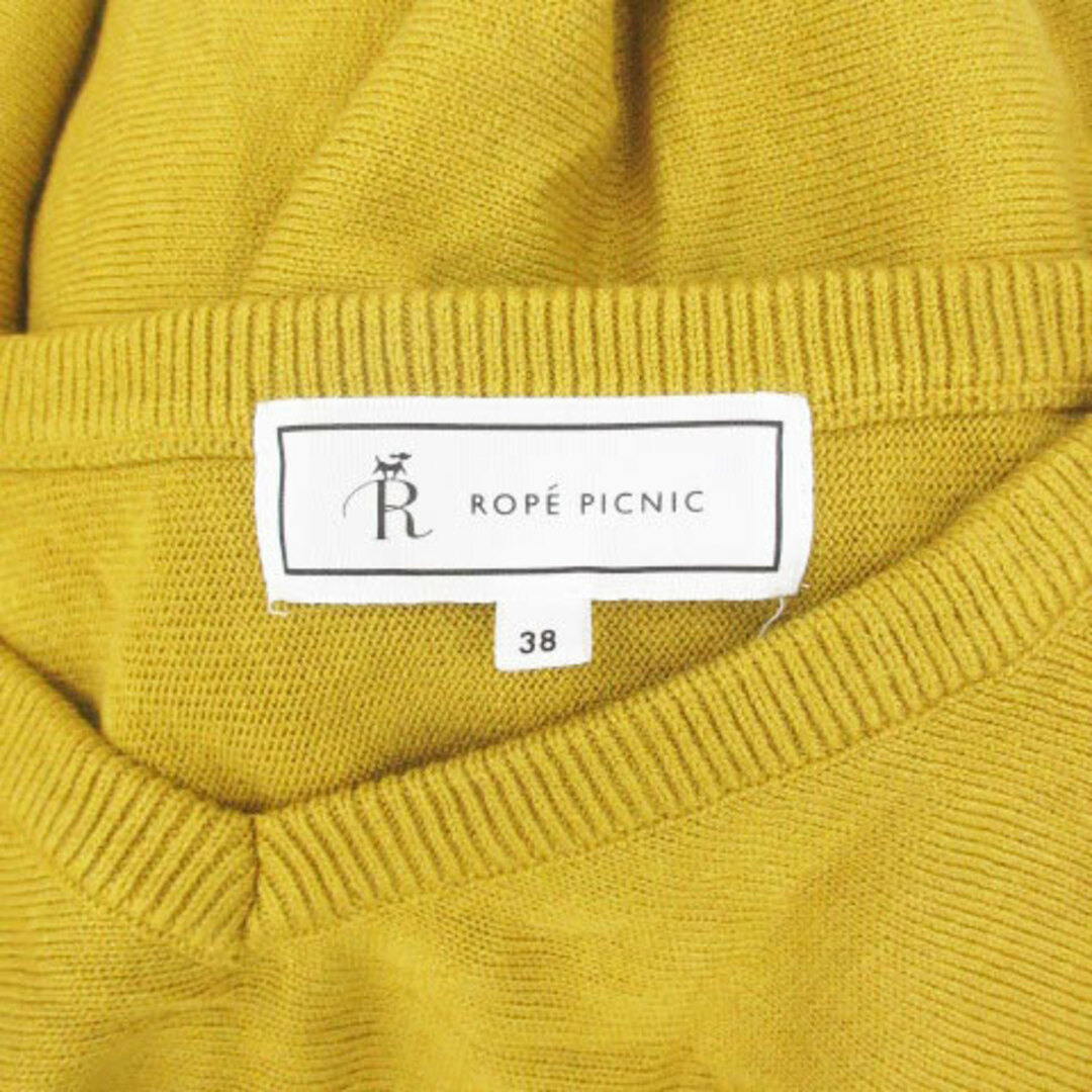 Rope' Picnic(ロペピクニック)のロペピクニック ニット カットソー 長袖 Vネック 38 イエロー 黄色 レディースのトップス(ニット/セーター)の商品写真