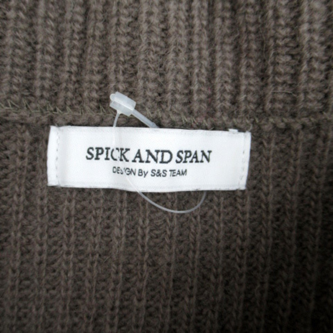 Spick & Span(スピックアンドスパン)のスピック&スパン ニットワンピース ミモレ丈 ラウンドネック ウール カーキ レディースのワンピース(ひざ丈ワンピース)の商品写真