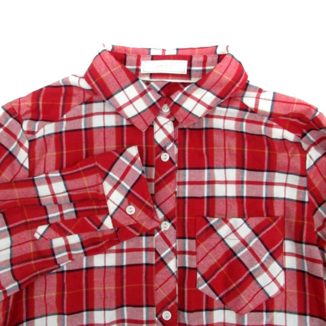 anySiS(エニィスィス)のエニィスィス エニシス カジュアルシャツ 長袖 チェック柄 1 赤 オフホワイト レディースのトップス(シャツ/ブラウス(長袖/七分))の商品写真