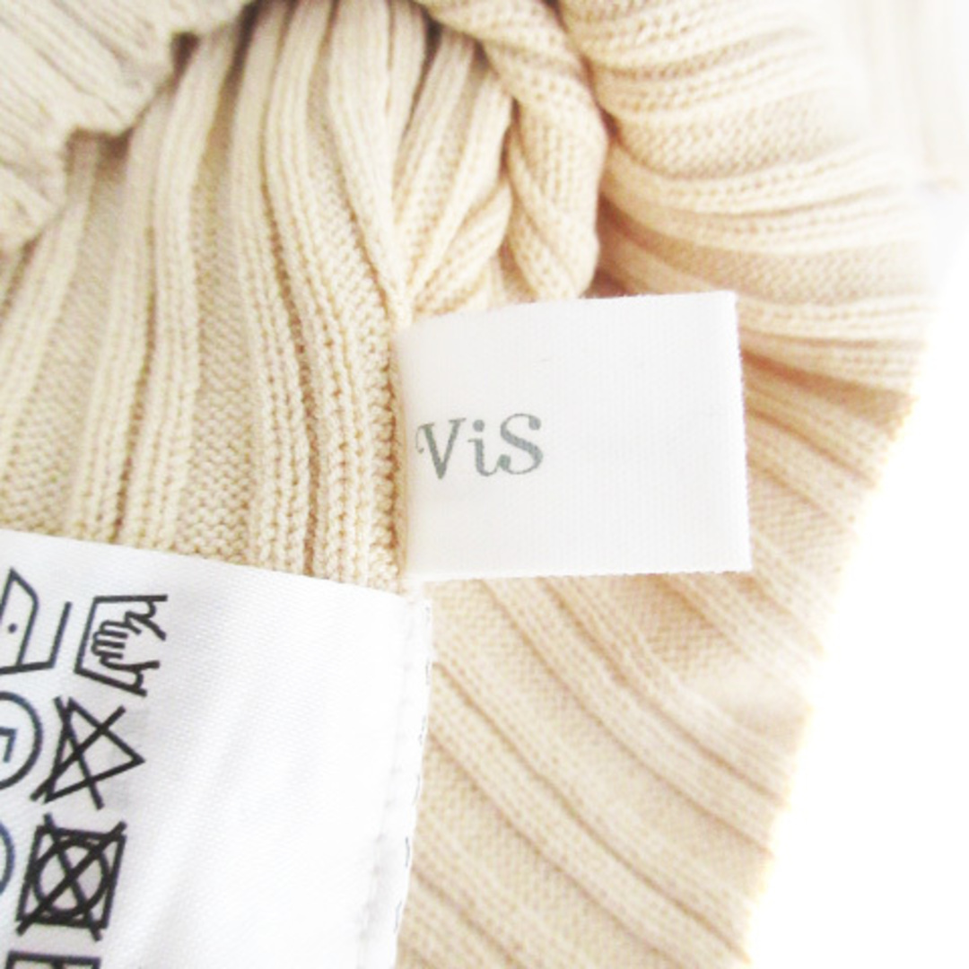 ViS(ヴィス)のビス ViS リブニット カットソー 七分袖 Vネック 無地 F ベージュ レディースのトップス(ニット/セーター)の商品写真