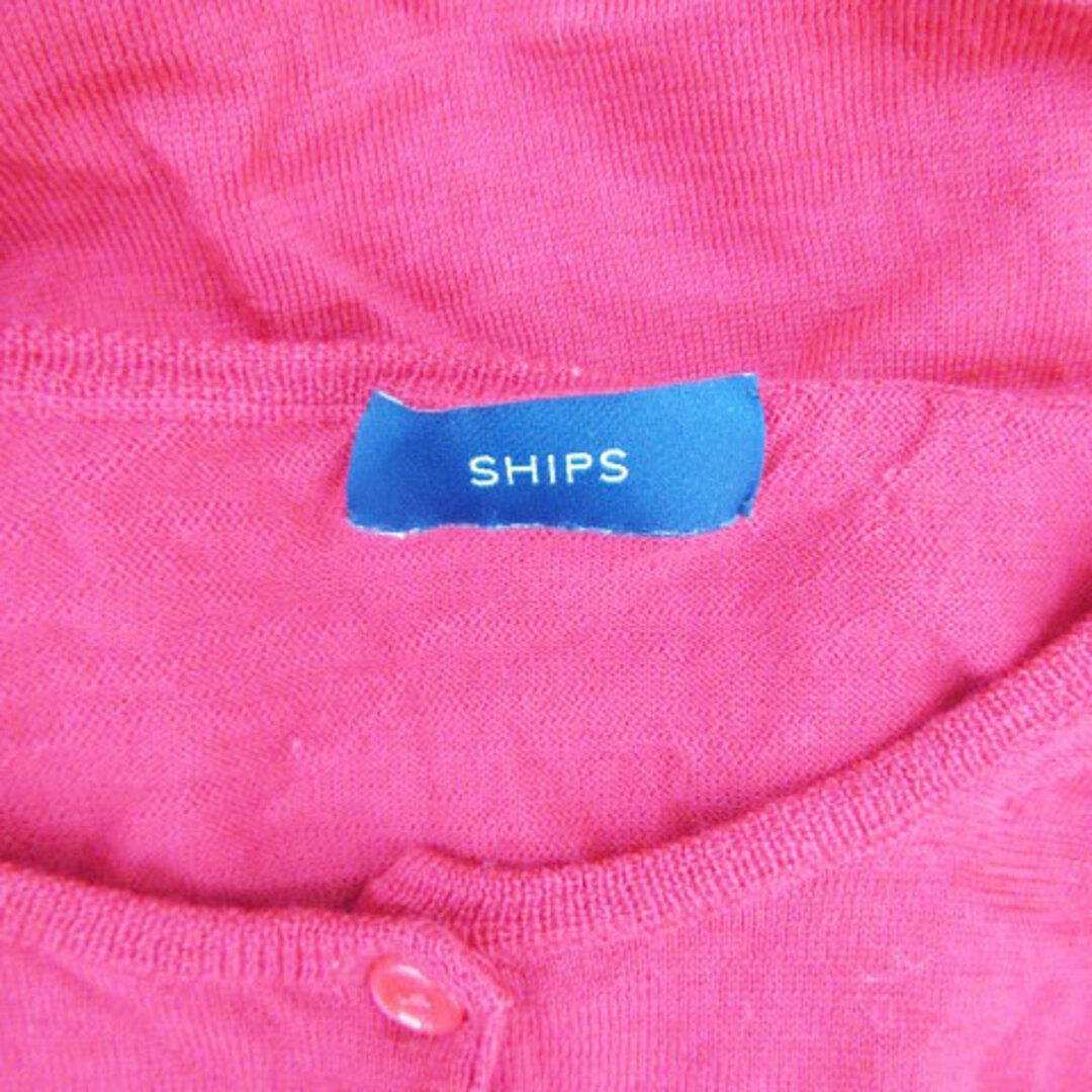 SHIPS(シップス)のシップス カーディガン ミドル丈 クルーネック ウール 36 レッド 赤 レディースのトップス(カーディガン)の商品写真