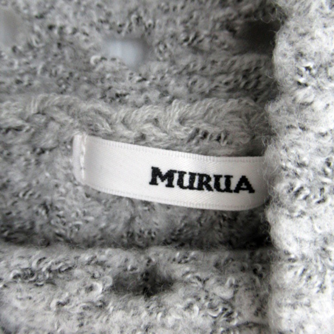 MURUA(ムルーア)のムルーア MURUA ニットチュニック 長袖 ハイネック 切替 F グレー レディースのトップス(チュニック)の商品写真