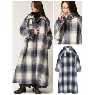 美品♡FRAY ID ノーカラーコクーンコート チェック スカート ワンピ