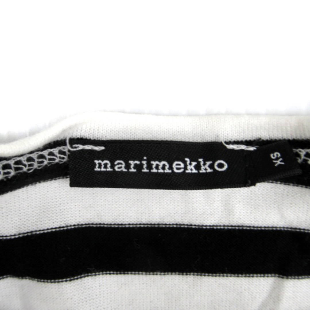 marimekko(マリメッコ)のマリメッコ Tシャツ カットソー 七分袖 ラウンドネック ボーダー柄 XS 黒 レディースのトップス(その他)の商品写真