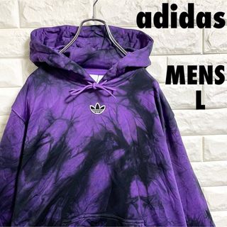 アディダス(adidas)の専用　アディダス　プルオーバーパーカー　総柄　タイダイ柄　メンズLサイズ(パーカー)