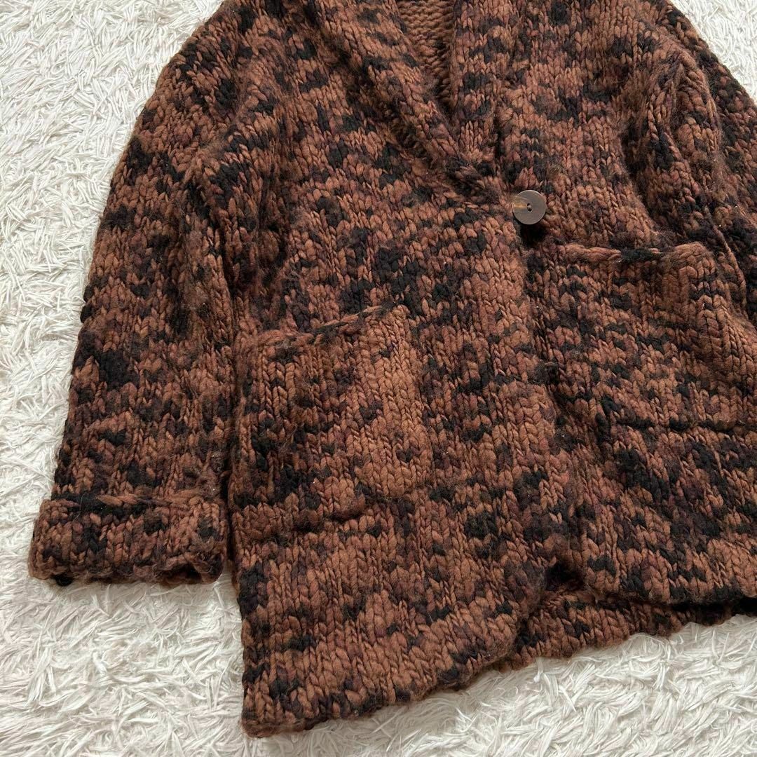 ラルフローレン HAND KNIT 総柄 フード ジャケット カーディガン