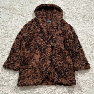 ラルフローレン HAND KNIT 総柄 フード ジャケット カーディガン