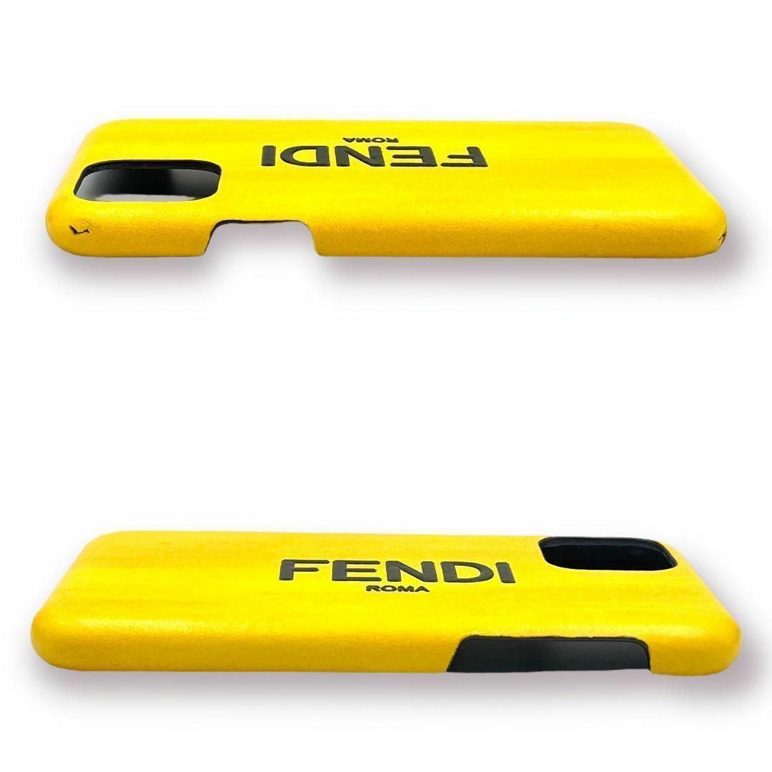 【良品】FENDI iPhone11 PRO カバー ケース ロゴ イエロー