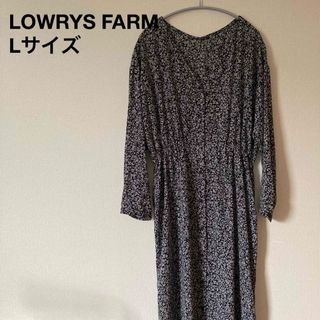 ローリーズファーム(LOWRYS FARM)のLOWRYS FARM ローリーズファーム　ブラック　黒　花柄　ワンピース　L(ロングワンピース/マキシワンピース)