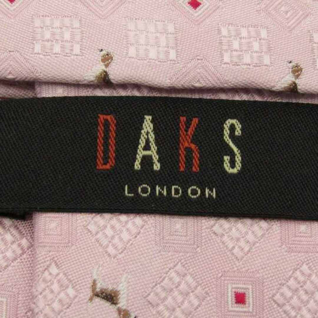 DAKS(ダックス)のダックス ブランド ネクタイ シルク 動物柄 小紋柄 メンズ ピンク DAKS メンズのファッション小物(ネクタイ)の商品写真