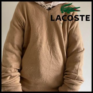 ラコステ(LACOSTE)の入手困難 70s アイゾッド ラコステ 糸巻きタグ ニット セーター キャメル(ニット/セーター)