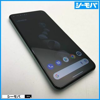 グーグル(Google)の1090 SIMフリー Google Pixel5 128GB グリーン美品(スマートフォン本体)