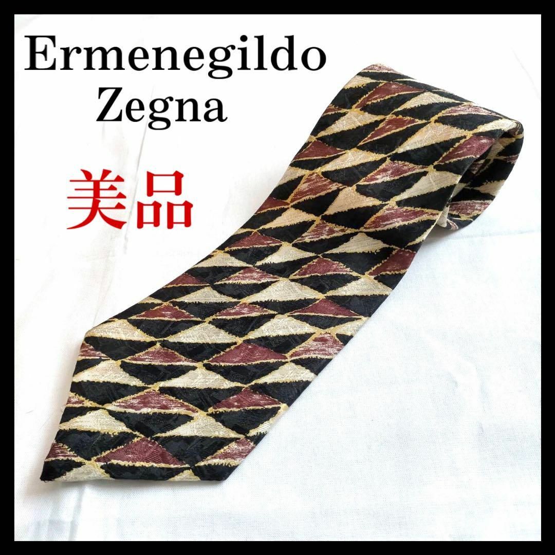 Ermenegildo Zegna(エルメネジルドゼニア)の【美品】高品質 エルメネジルド ゼニア 総柄 シルク100％ イタリア製 メンズのファッション小物(ネクタイ)の商品写真