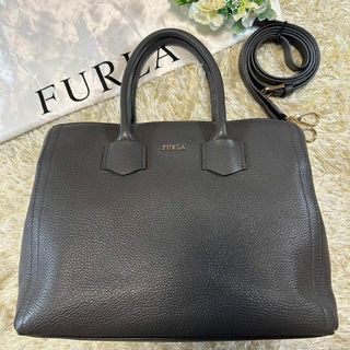 フルラ(Furla)の【美品】フルラ 2way ジャダ スモール ショルダーバッグ レザー グレー(ショルダーバッグ)