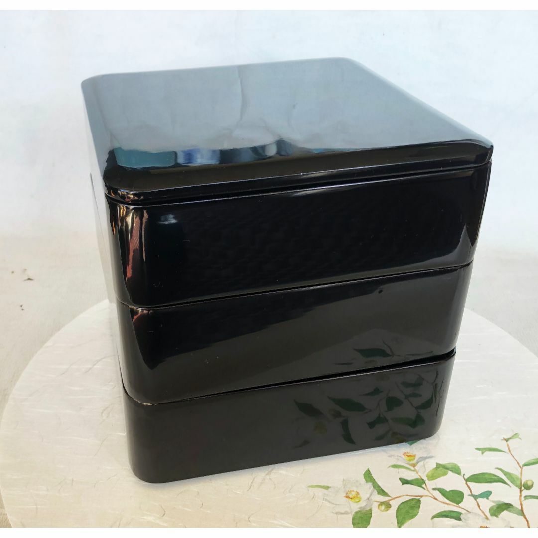 SIZE重箱 おせち 3段重 木製漆塗 黒 6.5寸 内朱 20cm 漆器 アウトレット